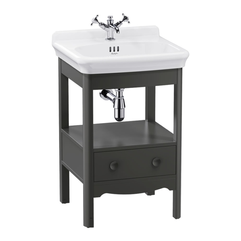 Burlington Guild 560mm Ashbee Grey Furniture Wash Stand & Basin - 1 Tap Hole